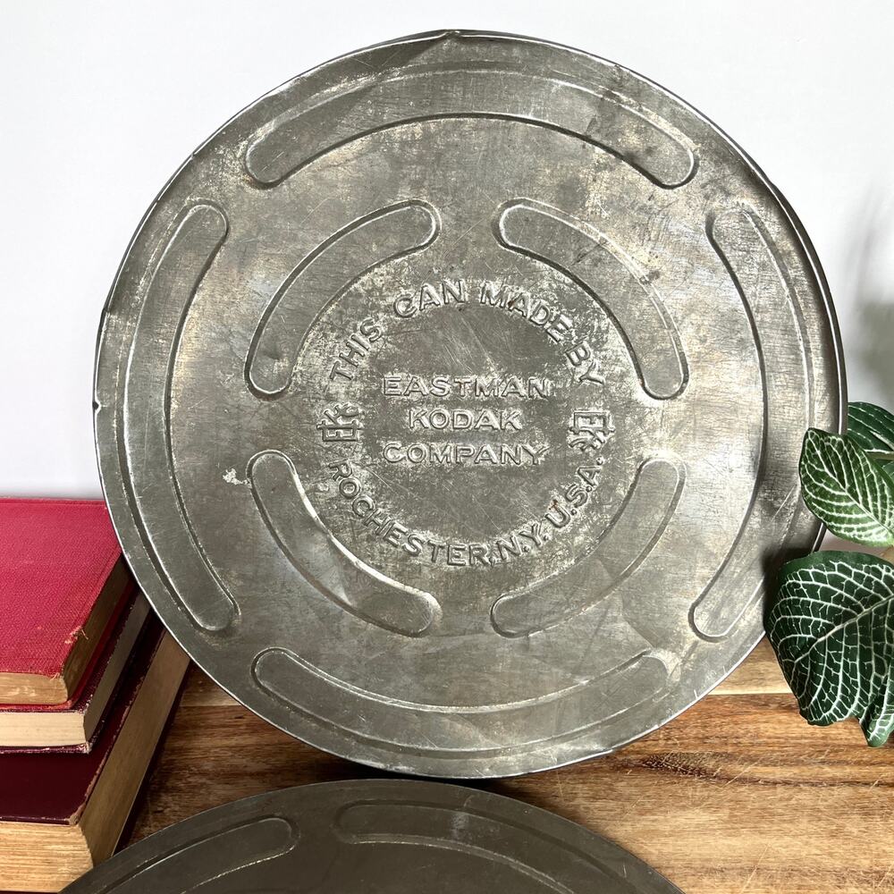 Vintage 1940s-50s Eastman Kodak Film Reel Canister Tin Rochester NY USA 10.375"